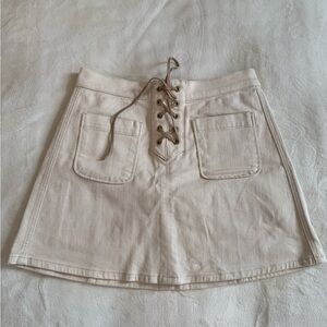 Express Mini Skirt Sexy Lace up Front Cotton Stretch Size 4